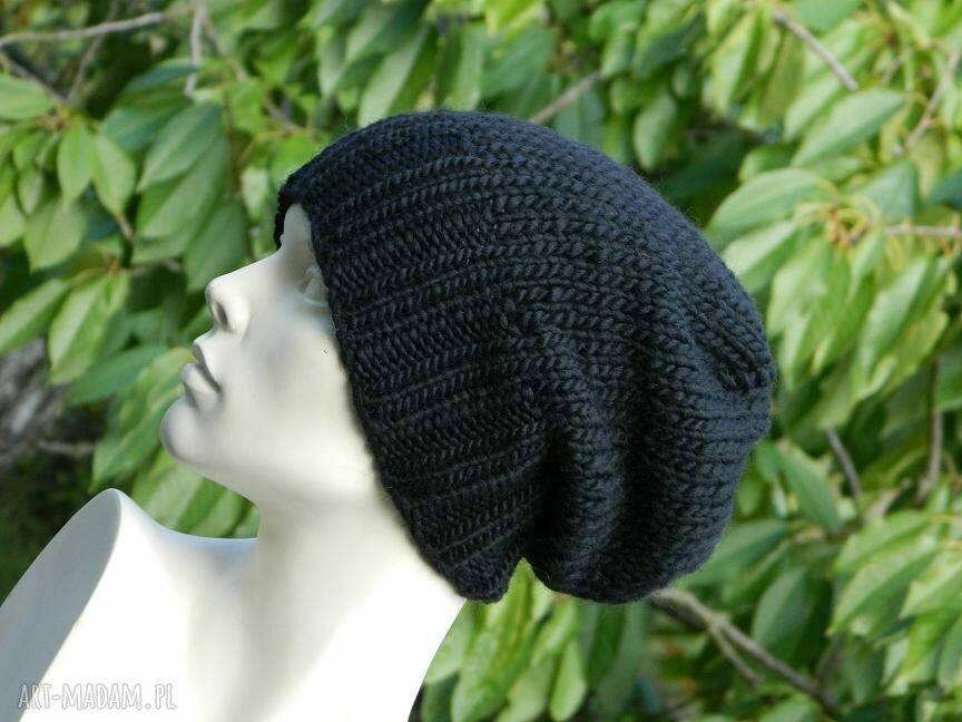 100% wool * unisex * klasyk * zimowa wełniana czapka * czarna