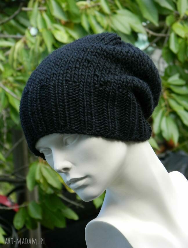 100% wool * unisex * klasyk * zimowa wełniana czapka * czarna
