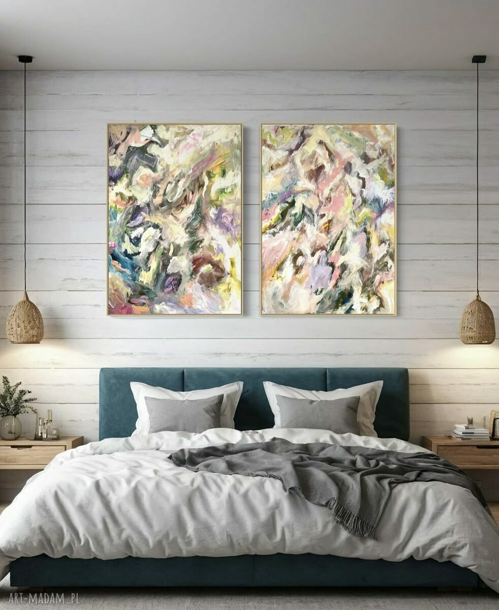 Zestaw abstrakcji 100x70 cm - sygnowany i numerowany