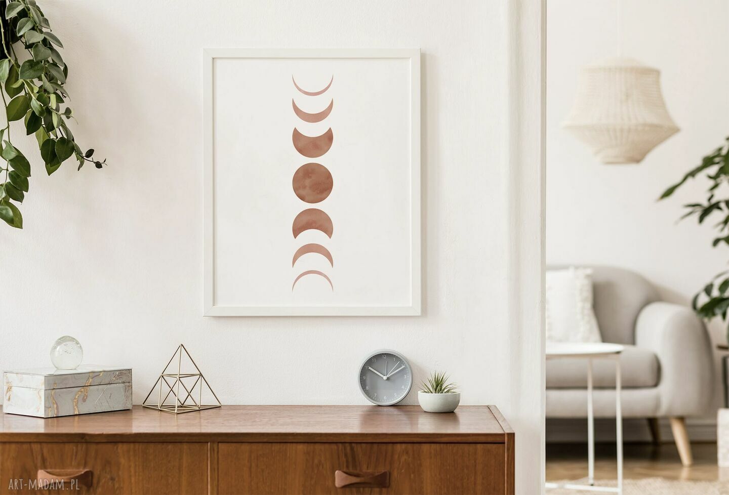 Plakat 100x70 cm - Fazy księżyca boho
