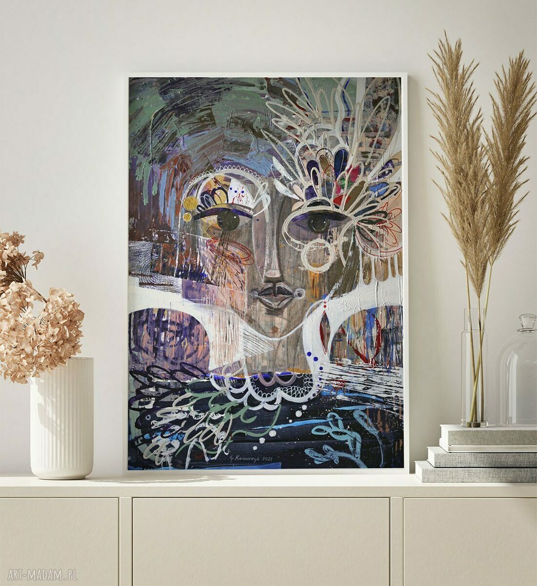 Plakat 100x70 cm Flora - kobieta, twarz i kwiaty