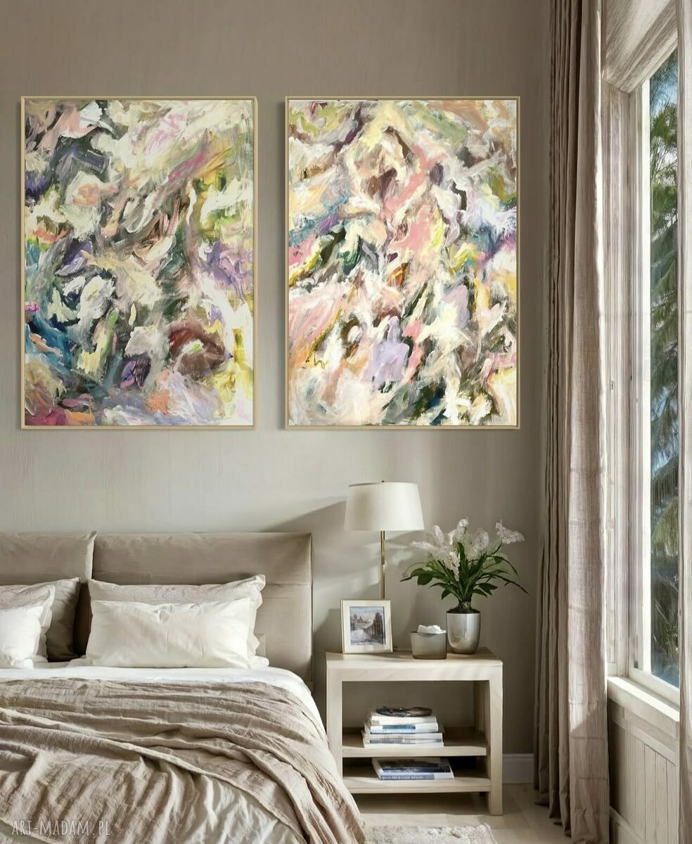 Zestaw abstrakcji 100x70 cm - sygnowany i numerowany