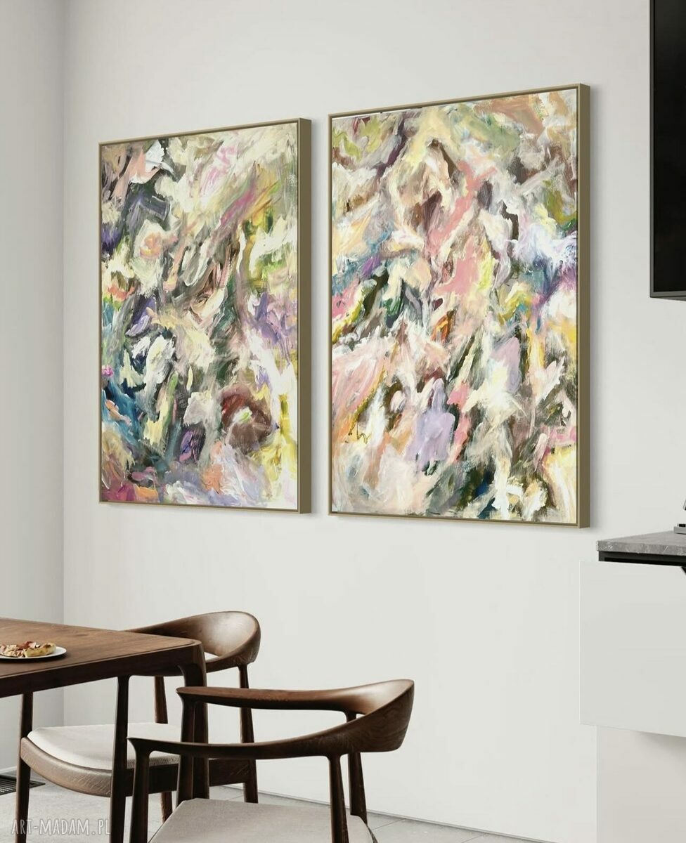 Zestaw abstrakcji 100x70 cm - sygnowany i numerowany