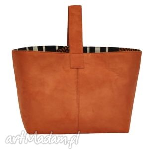 13-0005 pomarańczowa torebka damska do ręki shopper bag