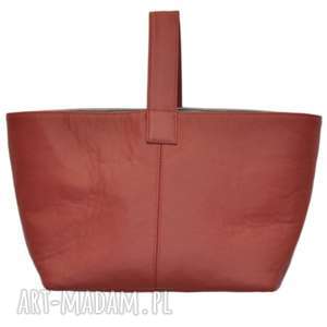 13-0009 czerwona torebka damska do ręki shopper bag