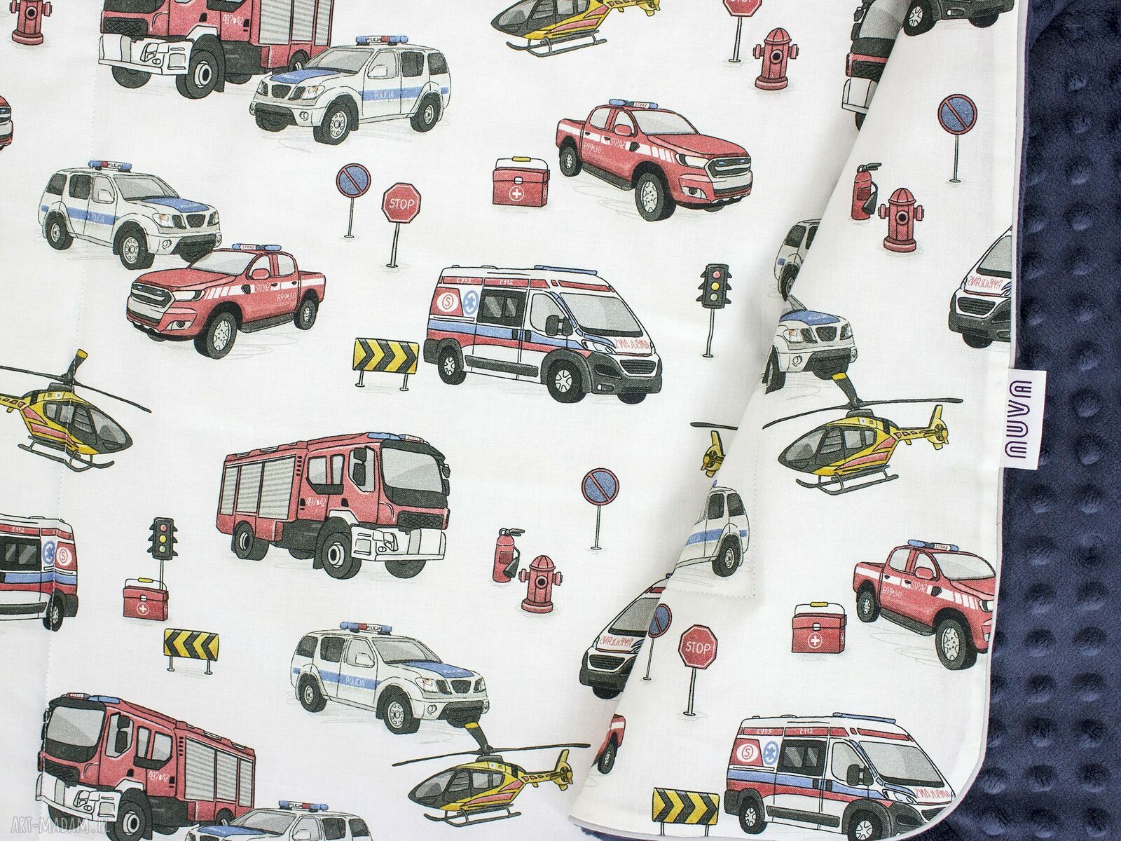 Kocyk minky 100x135 Emergency - ręcznie szyty dla przedszkolaka