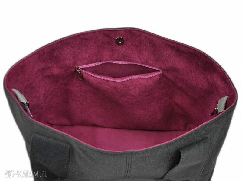 14 0008 Szara damska torebka do ręki shopper bag PELICAN handmade