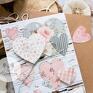 scrapbooking kartki kartka na walentynki z sercami, przestrzenna