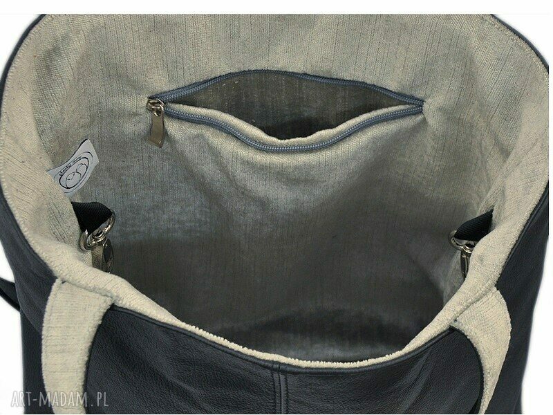 16 0030 Czarna duża torebka damska z paskiem na ramię JAY Handmade