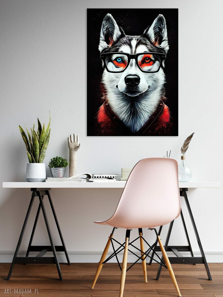 2 plakaty 50x70 cm - Portrety hipsterskiego psa Luny i kota Olivera