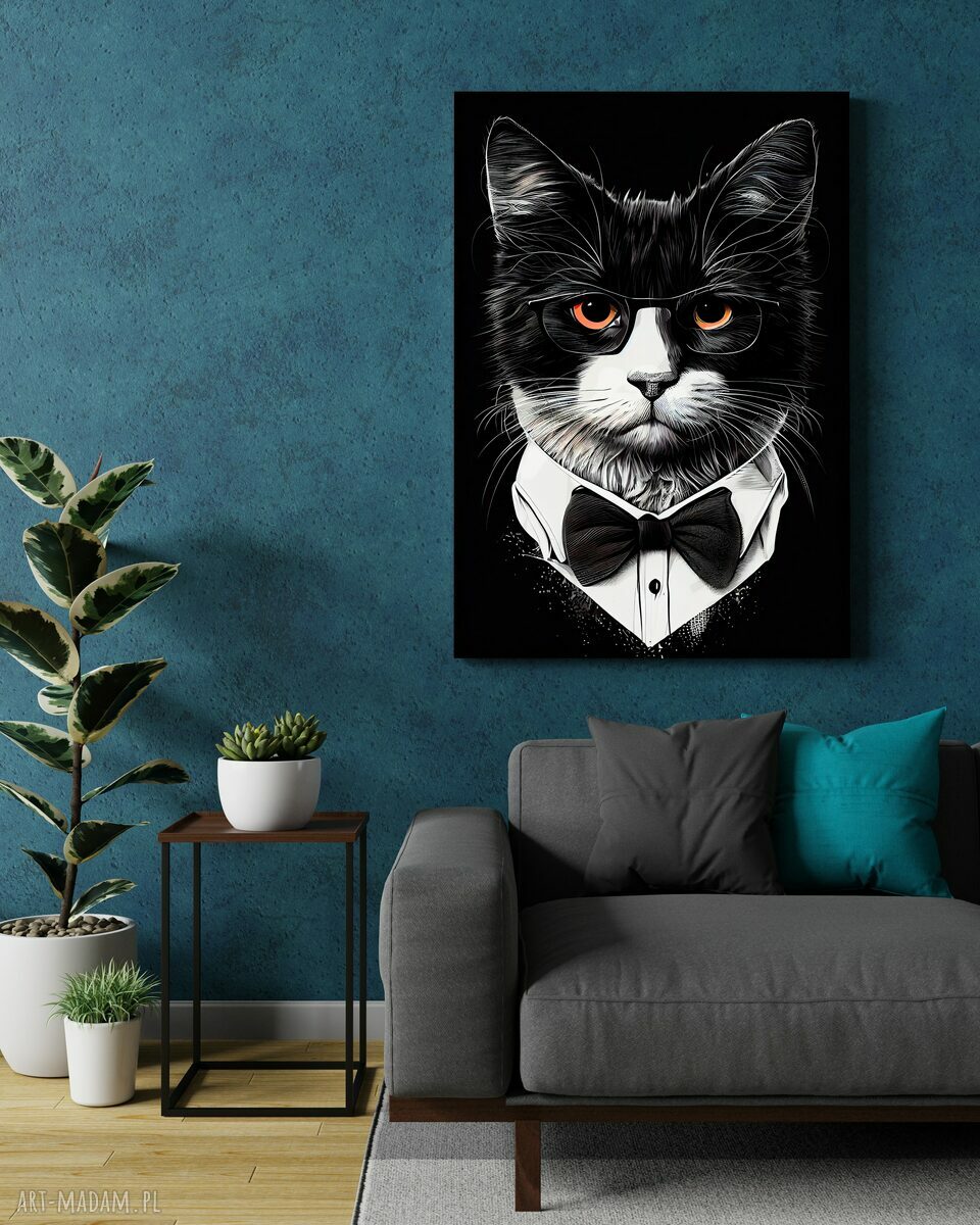 2 plakaty 50x70 cm - Portrety hipsterskiego psa Luny i kota Olivera