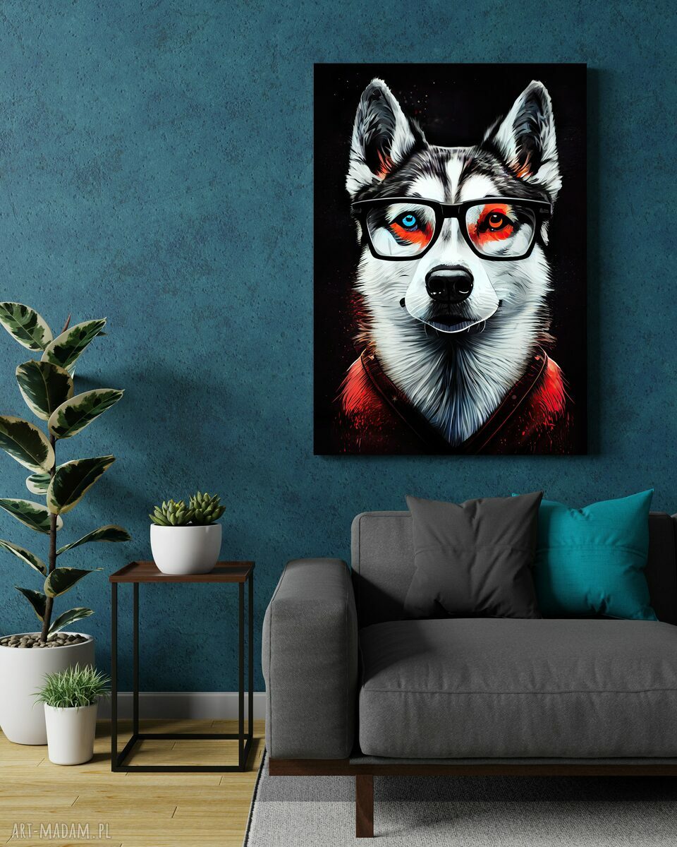 2 plakaty 50x70 cm - Portrety hipsterskiego psa Luny i kota Olivera