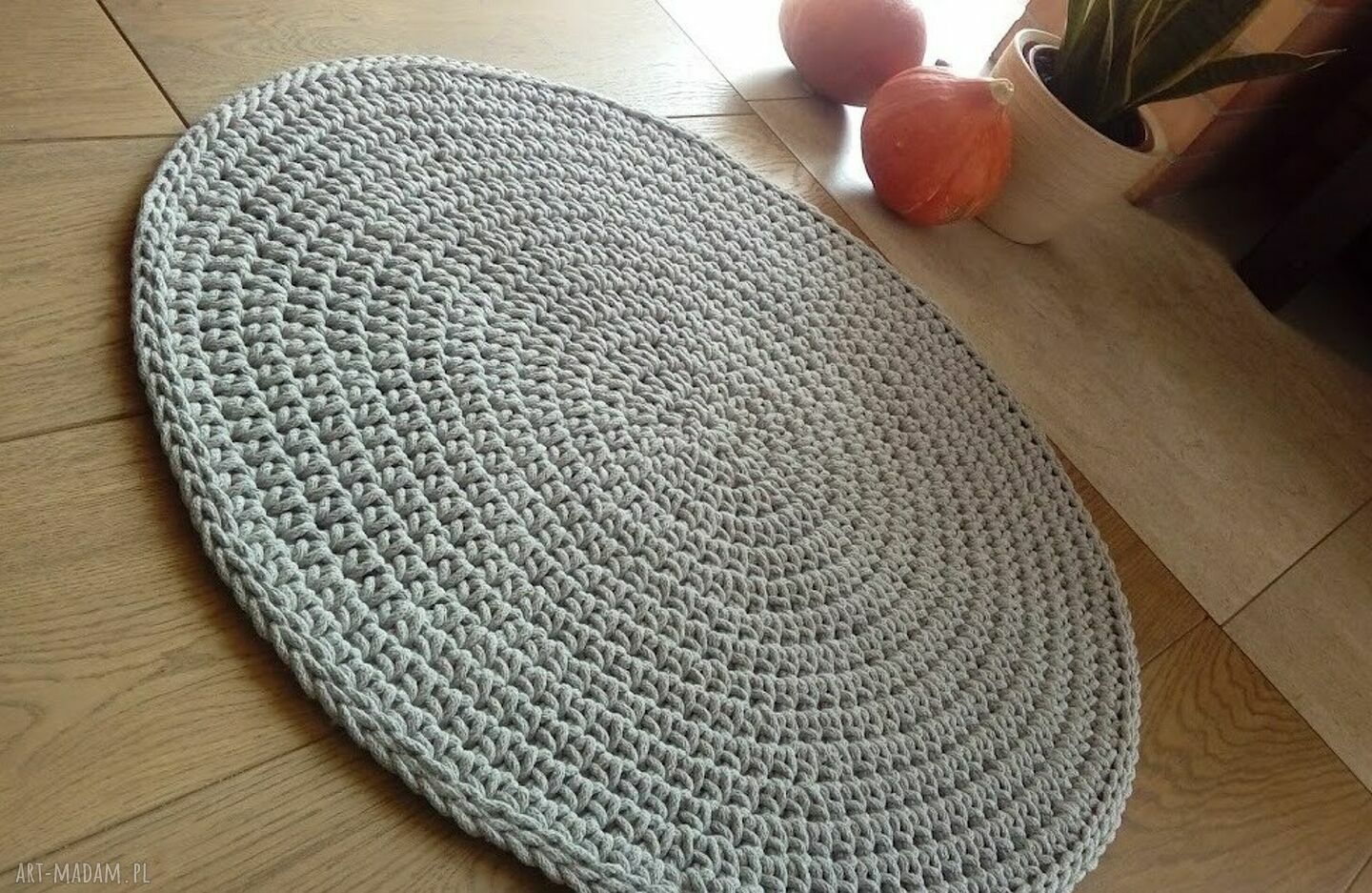 Komplet 2 dywanów Classic Gray 70 cm - jasny szary ze sznurka bawełnianego