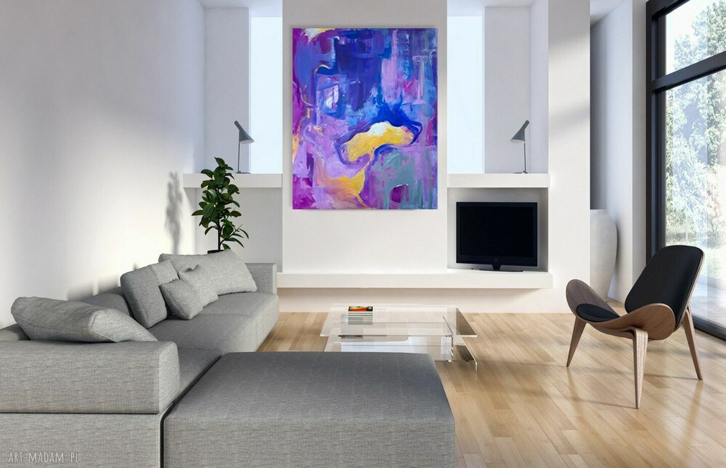 „ABSTRAKCJA 2” obraz akrylowy na płótnie 100x80 Adriana Laube