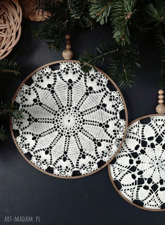 Łapacz snów z koronką DREAM CATCHER 2 sztuki boho dekoracja