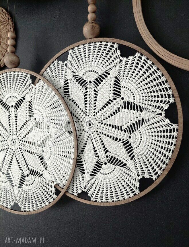 Zestaw 2 łapaczy snów biały Wooden Love - dekoracja ścienna