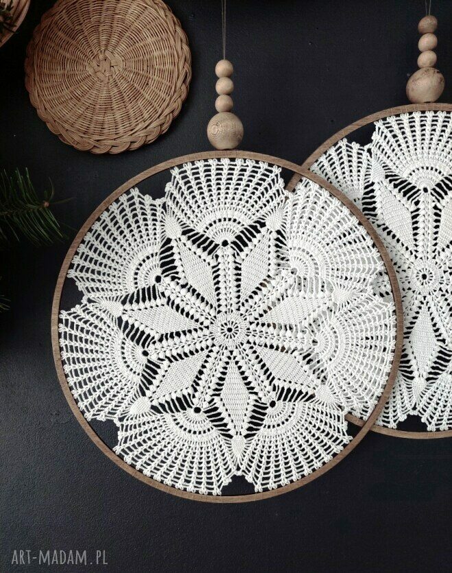 Zestaw 2 łapaczy snów biały Wooden Love - dekoracja ścienna