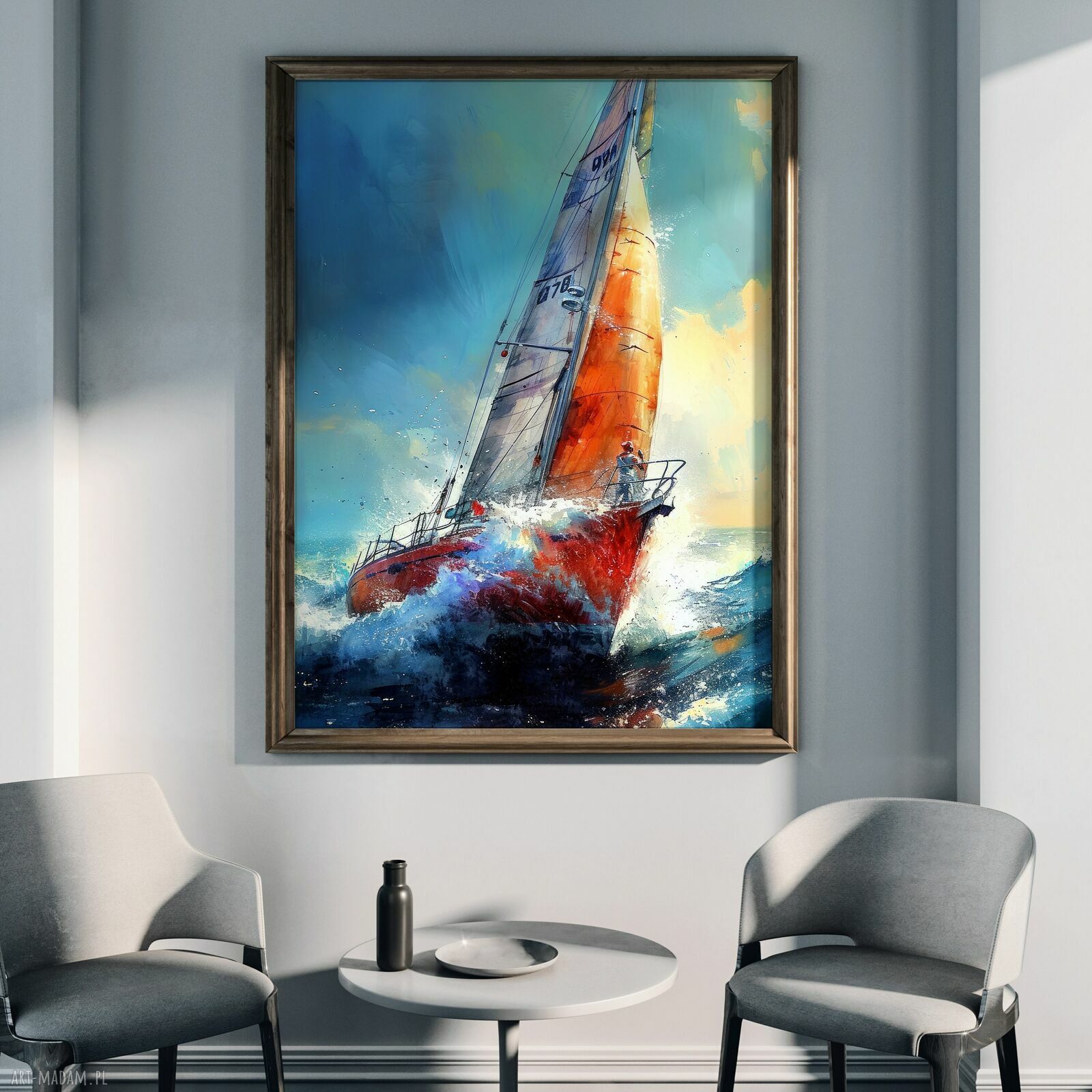Żaglówki 2 - grafika na plakacie A3 29,7 cm x 42 cm