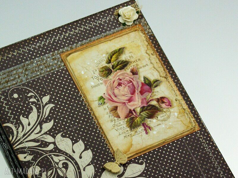 Kalendarz książkowy 2016 Różane Wspomnienia - scrapbookingowe ozdoby A5