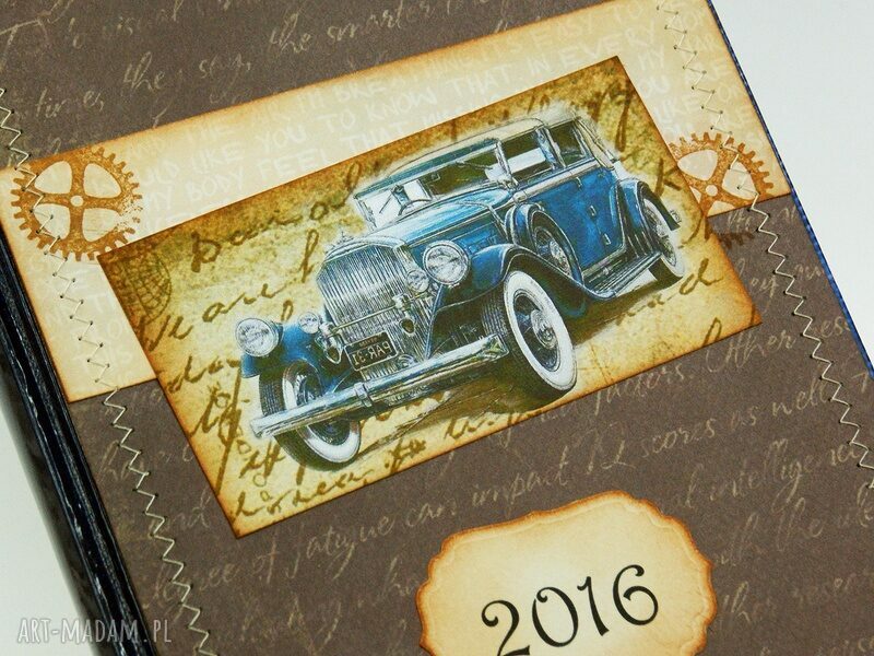 Kalendarz książkowy A5 2016 retro samochód (scrapbooking)