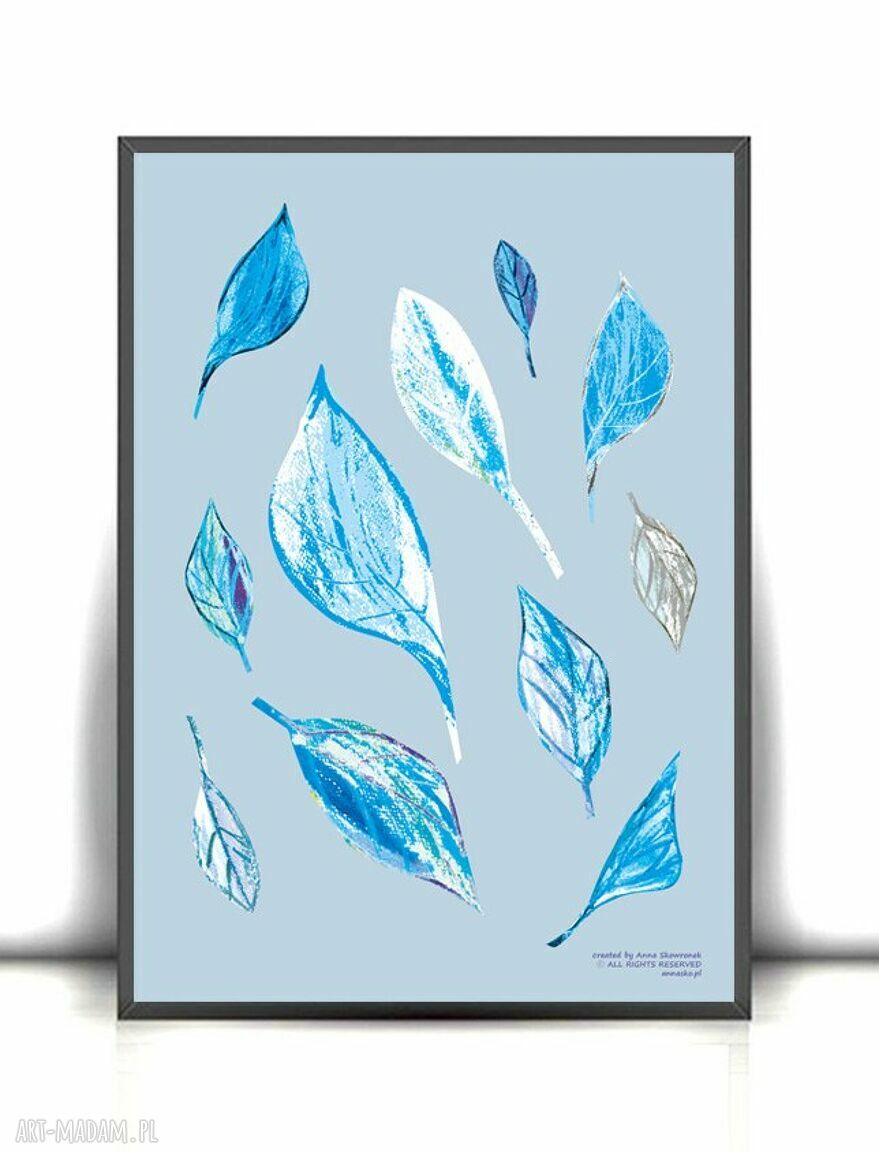 Pastelowy plakat 21x30 cm z liśćmi - nowoczesna dekoracja do domu