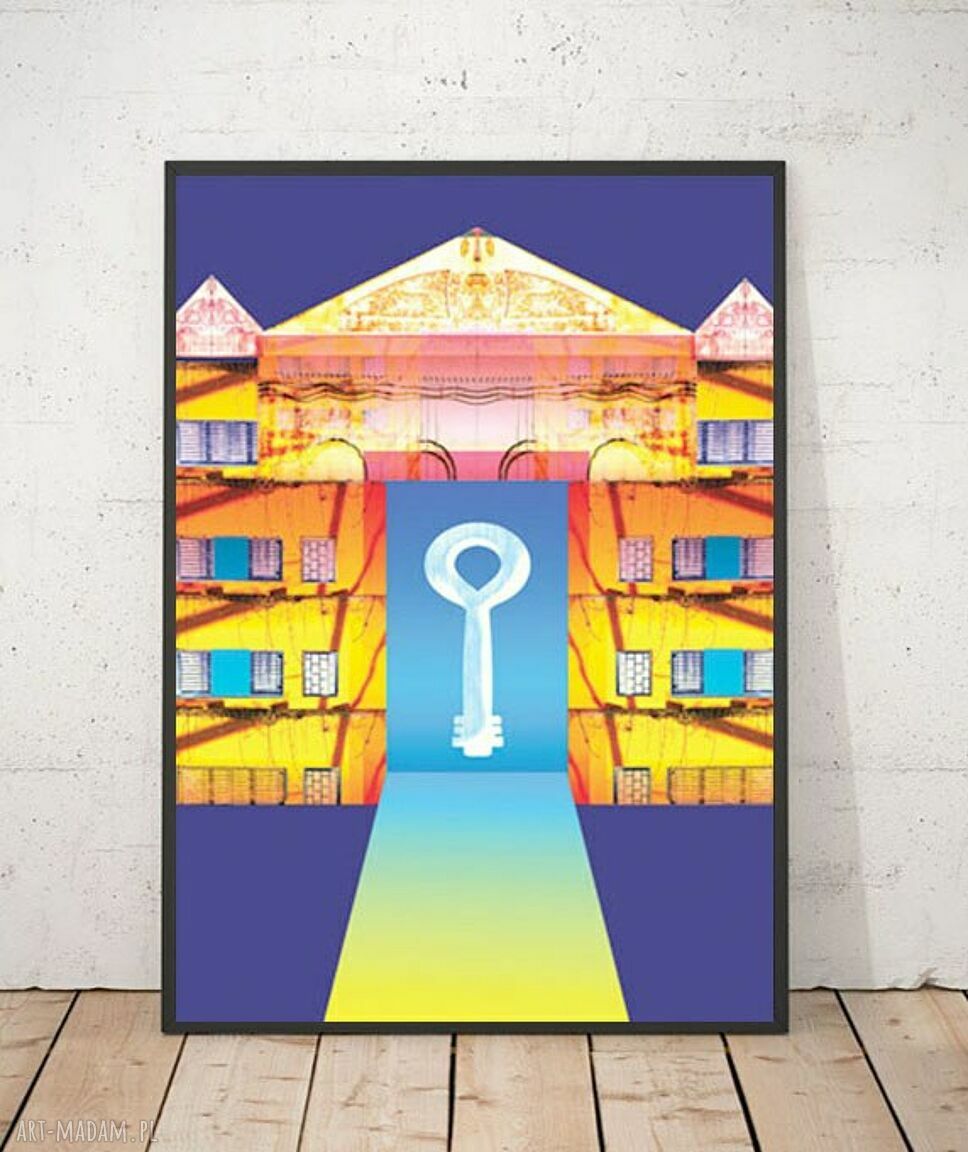 Kolorowy plakat 21x30 - surrealizm boho do salonu i sypialni