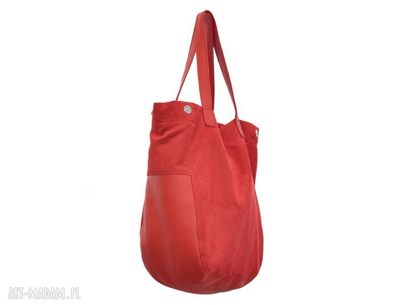 24 0008 Czerwona torebka damska worek / torba na studia SWALLOW HandMade