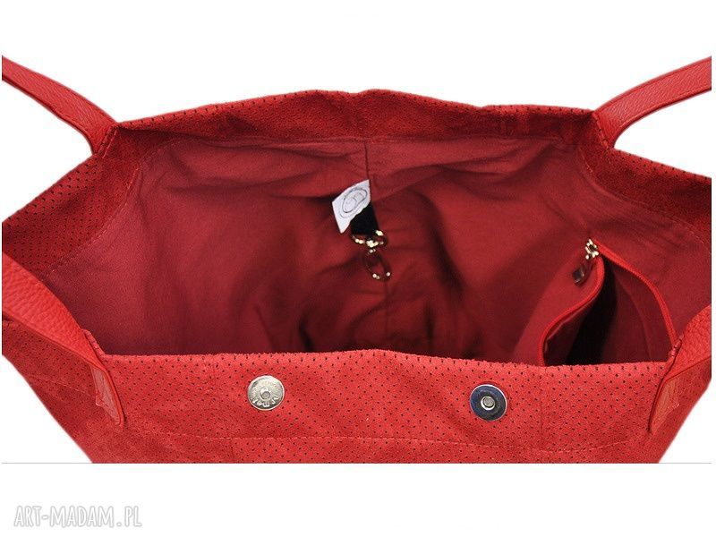 24 0008 Czerwona torebka damska worek / torba na studia SWALLOW HandMade