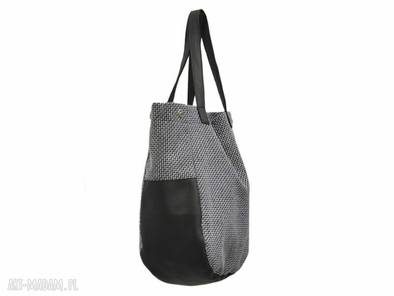 24 0018 Szaro czarna torebka damska worek SWALLOW handmade
