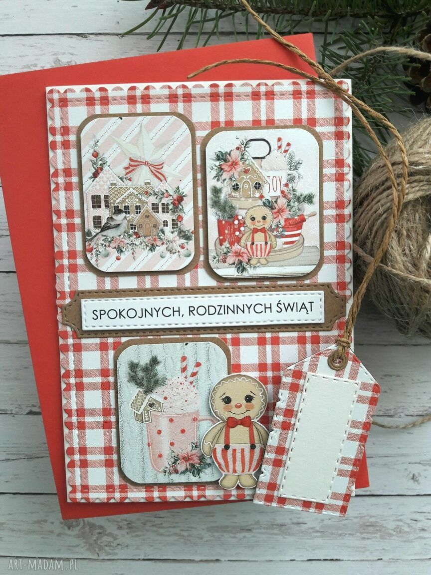 Zestaw 3 kartek świątecznych z efektem 3D - rękodzieło scrapbookowe