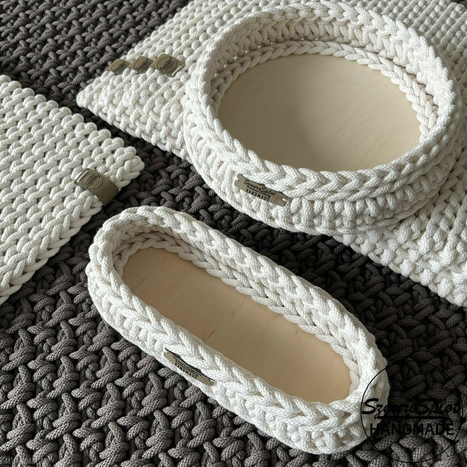 Ręcznie robione podkładki na stół 30x40 cm - komplet 4 sztuk