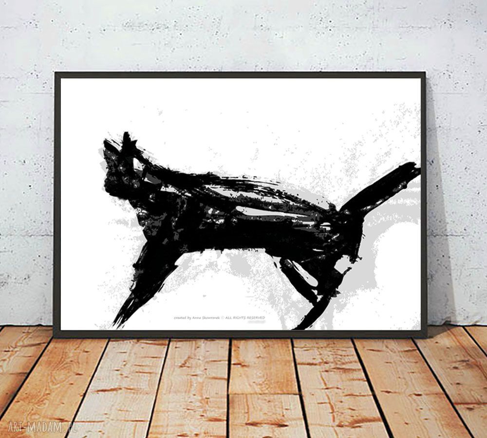 Plakat 30x40 z kotem w stylu minimalizmu - dekoracja na ścianę