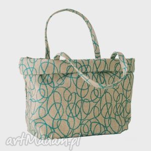 37-0005 szaro-niebieska torebka shopper bag 3w1 ekologiczna