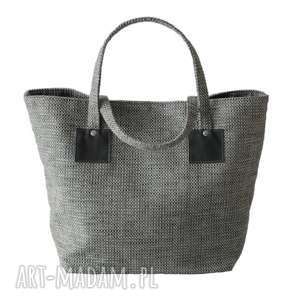 plenty more 37-0007 biało-szara torebka shopper bag 3w1