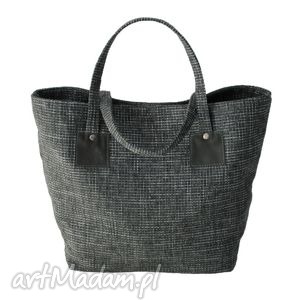 37-0010 szaro-biała torebka shopper bag 3w1 ekologiczna