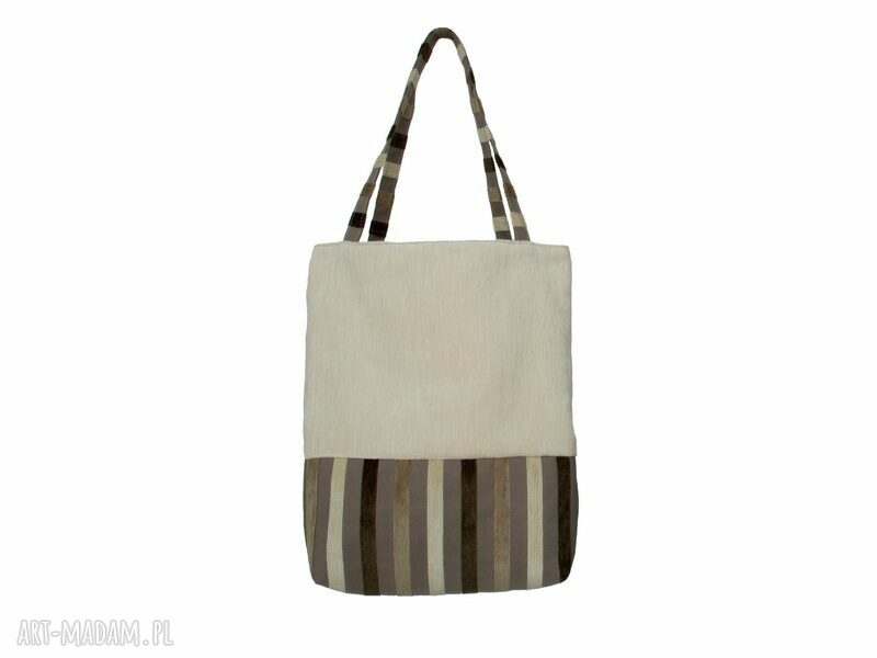 38 0002 Kremowa torebka na eko zakupy shopper bag SISKIN handmade