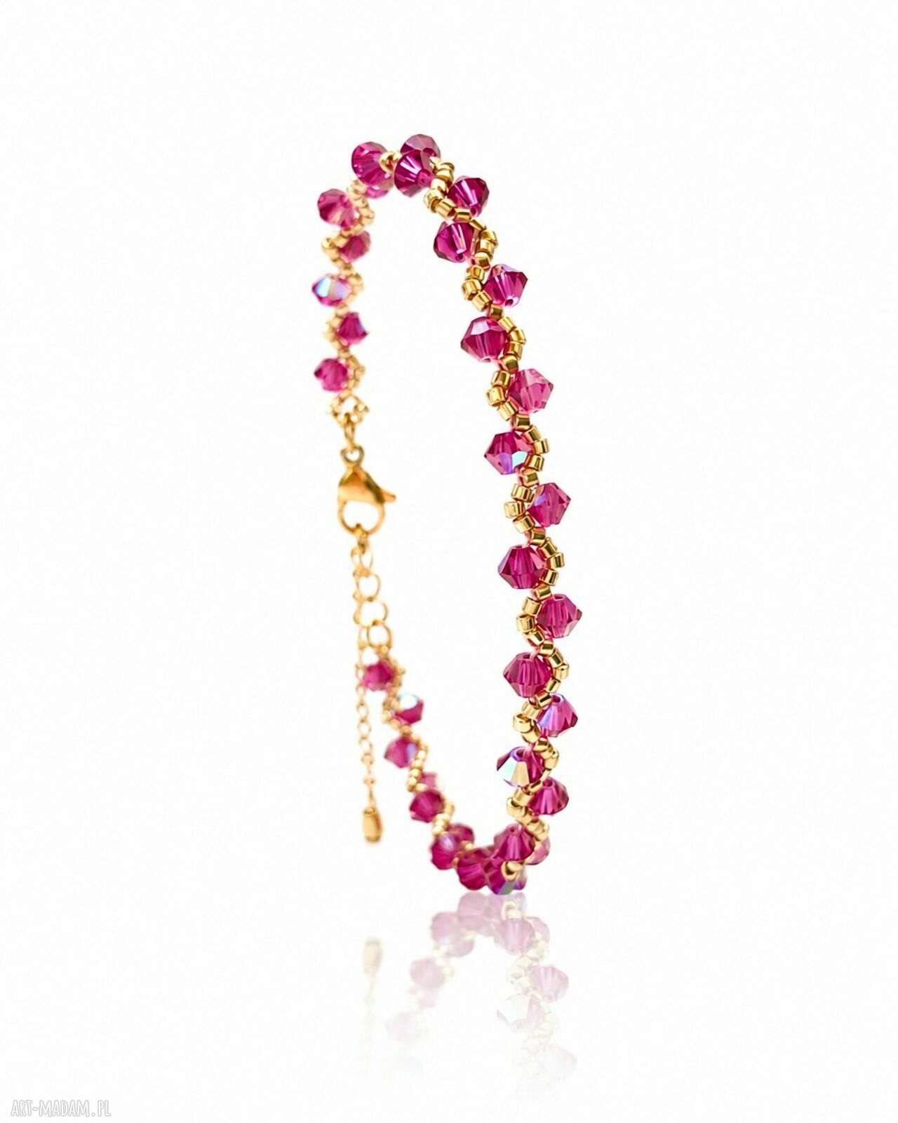Komplet biżuterii Fuchsia AB - kolczyki, naszyjnik, bransoletka i pierścionek