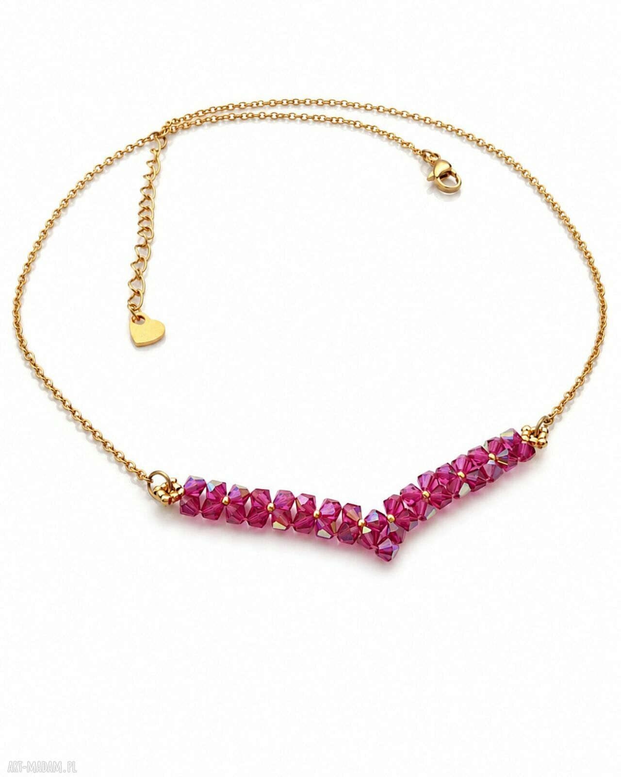 Komplet biżuterii Fuchsia AB - kolczyki, naszyjnik, bransoletka i pierścionek