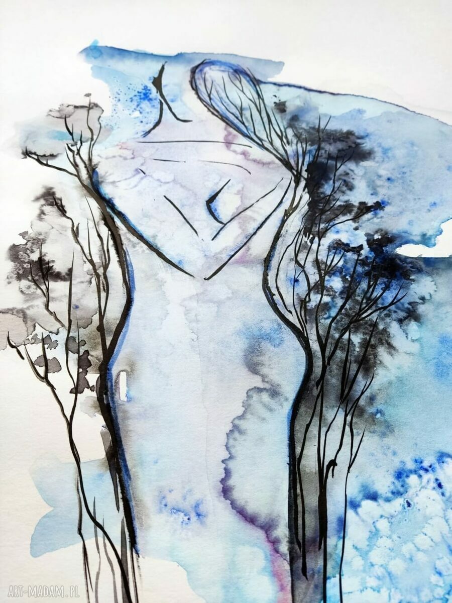 Grafika czarno-biała 40x50 cm wykonana ręcznie