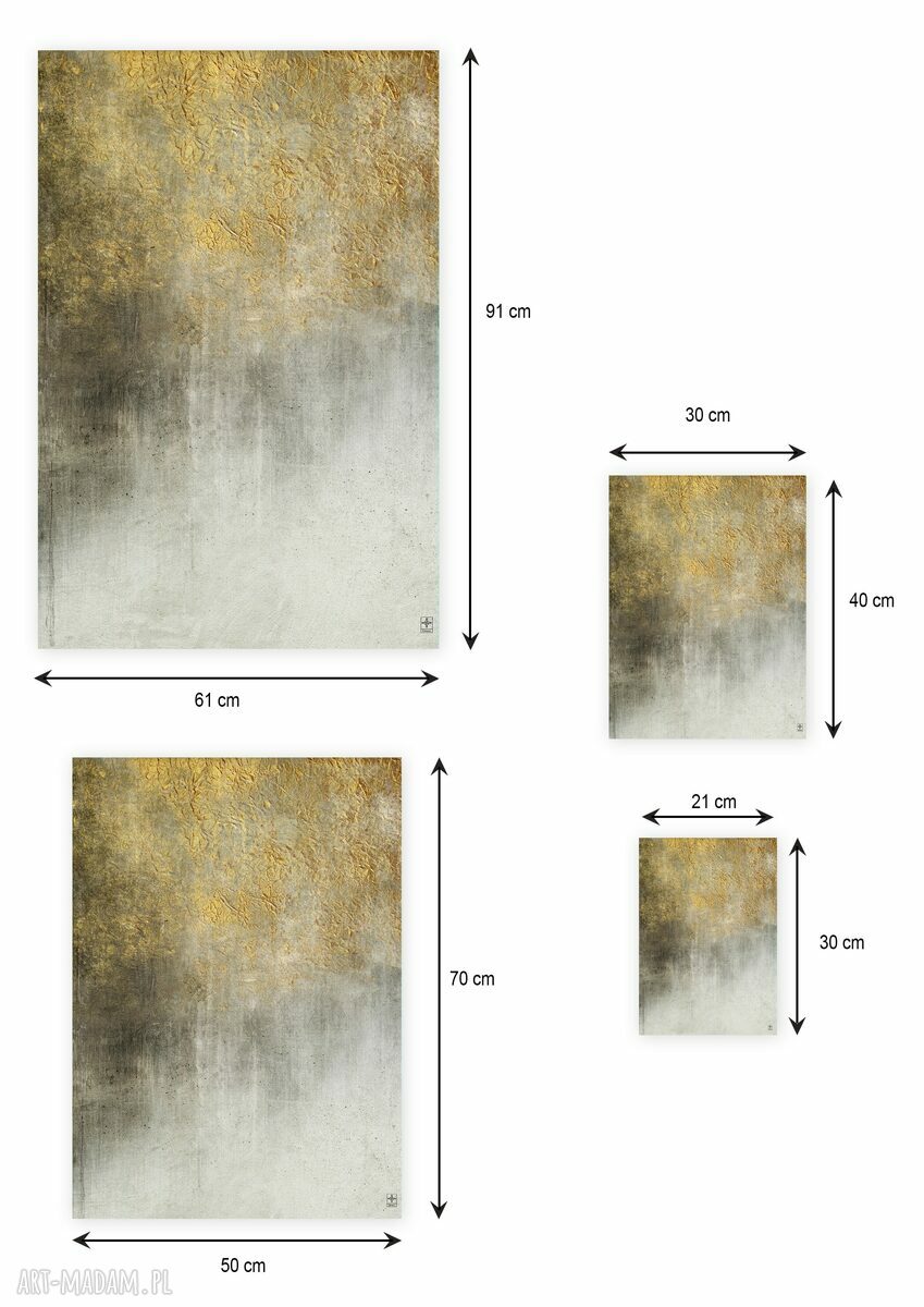 Plakat 40x50 cm - minimalistyczna abstrakcja ze złotem