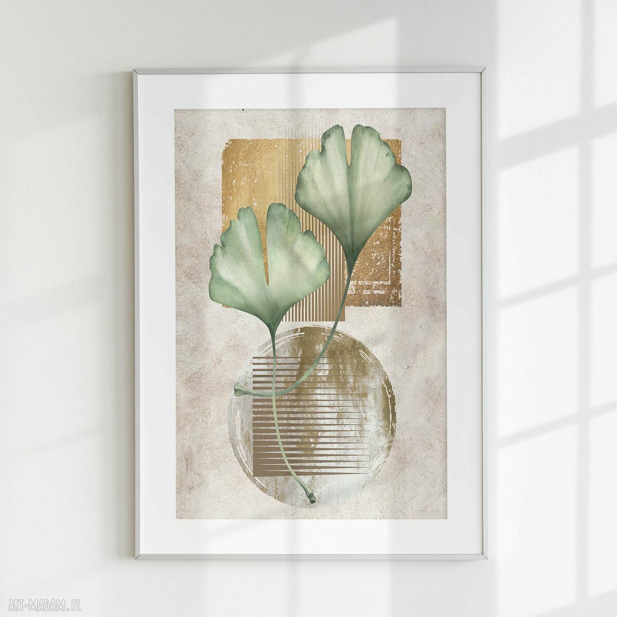 Plakat 40x50 cm - Abstrakcja liść miłorzębu