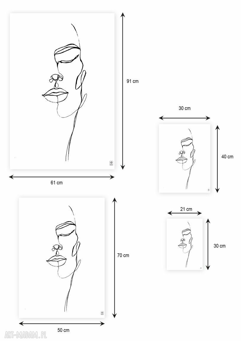 Plakat 50x70 cm - twarz kobiety GC -20-356 (line art)