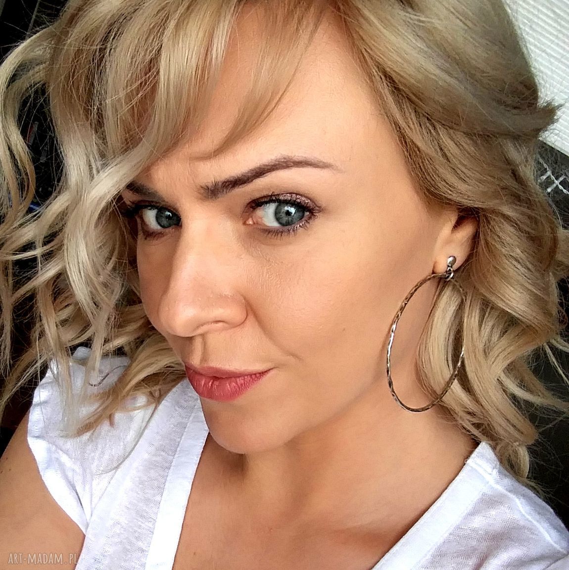 kolczyki: 6,5 CM KOLCZYKI SREBRNE KOŁA NOWOCZESNE, LEKKIE. Handmade