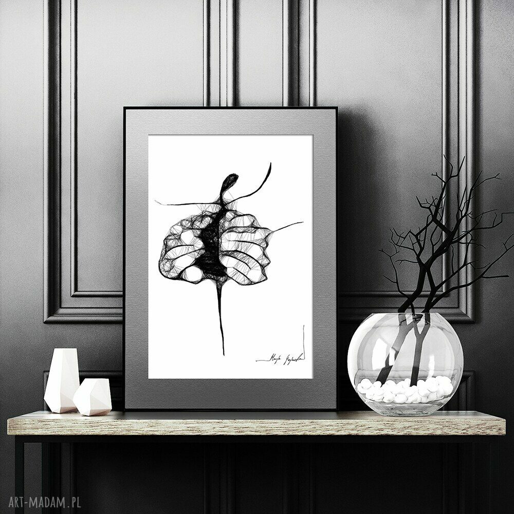 Grafika 64 z serii Minimal People - czarno-biała dekoracja ścienna 40x30