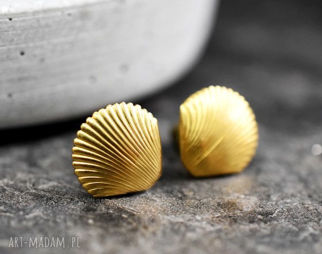 kolczyki: 70S MUSZELKI KOLCZYKI VINTAGE ręczne wykonanie