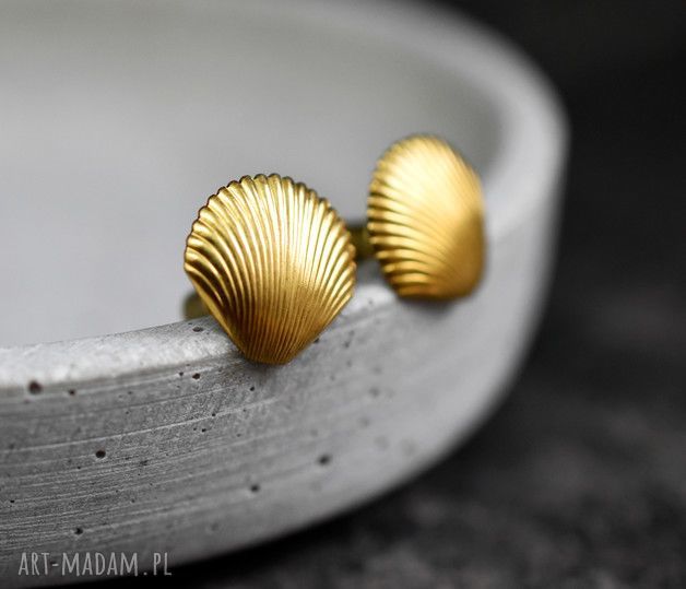 kolczyki: 70S MUSZELKI KOLCZYKI VINTAGE ręczne wykonanie