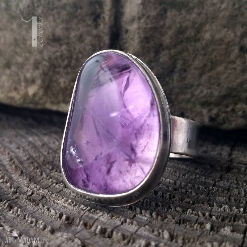 pierścionki: Kandela srebrny pierścień z ametrynem ręcznie robione