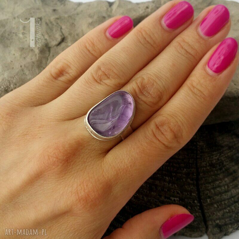 pierścionki: Kandela srebrny pierścień z ametrynem ręcznie robione