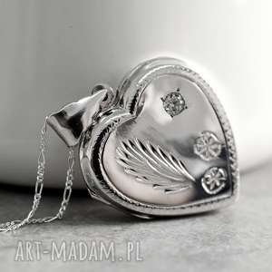 925 serce - srebrny medalion madamlili - miłość, walentynki