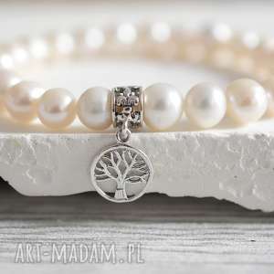925 słodkowodne perły - bransoletka „drzewo życia” madamlili